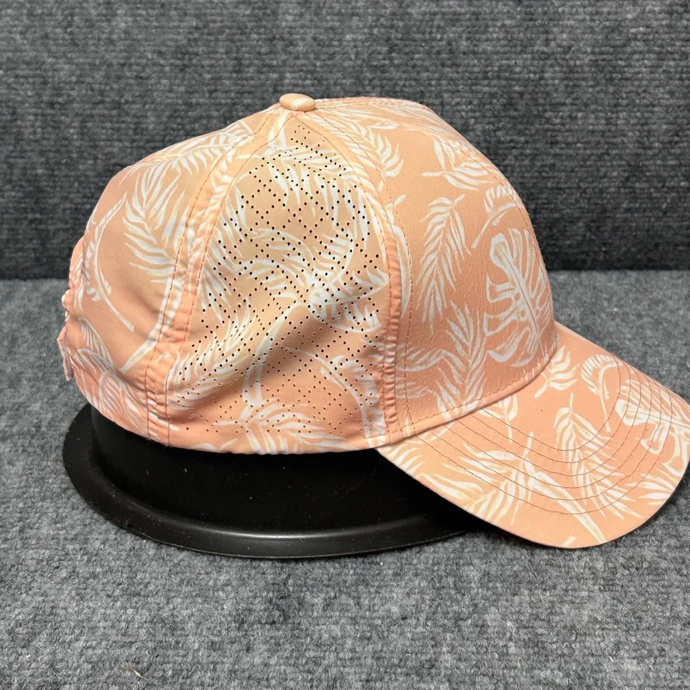 Hurley Tropical Palm Print Performance Hat Peach White Laser Perforated HNHW0005